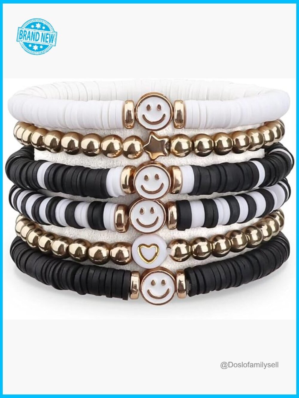 Stackable Boho Preppy Beaded Bracelets Set Y2K Stretch Friendship Jewelry